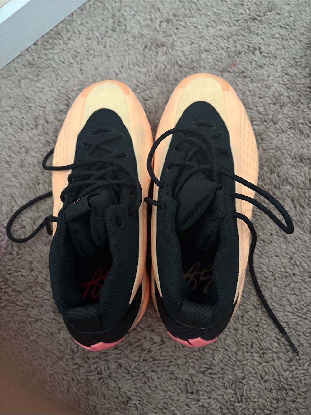 adidas men Black and Peach Athletic Shoes